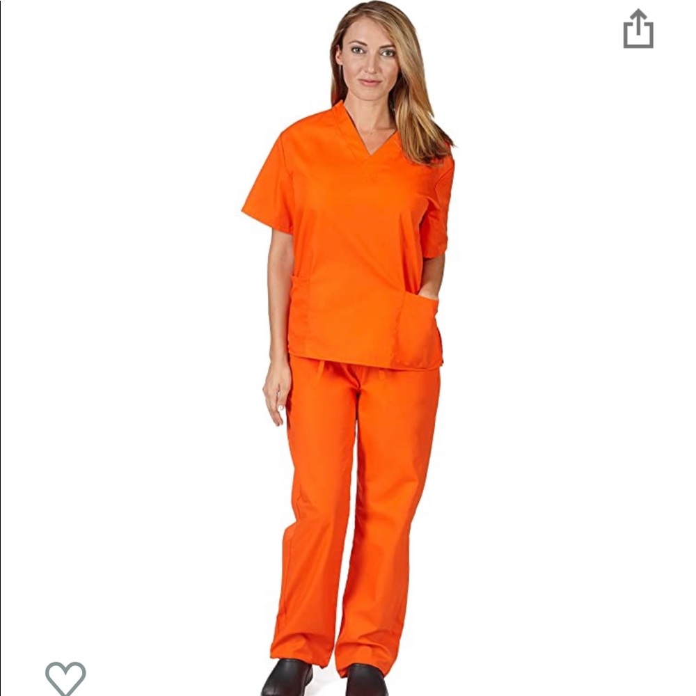 Natural Uniforms Orange Scrub Set